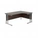 Jemini Radial Right Hand Cantilever Desk 1600x1200x730mm Dark WalnutSilver KF807636 KF807636