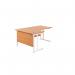 Jemini Radial Left Hand Cantilever Desk 1600x1200x730mm Beech/White KF807643 KF807643