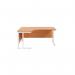 Jemini Radial Left Hand Cantilever Desk 1600x1200x730mm Beech/White KF807643 KF807643