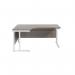 Jemini Radial Left Hand Cantilever Desk 1600x1200x730mm Grey Oak/White KF807650 KF807650