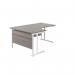 Jemini Radial Left Hand Cantilever Desk 1600x1200x730mm Grey Oak/White KF807650 KF807650