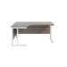 Jemini Radial Left Hand Cantilever Desk 1600x1200x730mm Grey OakWhite KF807650 KF807650