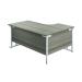 Jemini Radial Left Hand Cantilever Desk 1600x1200x730mm Grey Oak/White KF807650