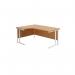 Jemini Radial Left Hand Cantilever Desk 1600x1200x730mm Nova Oak/White KF807667 KF807667