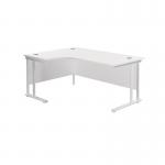 Jemini Radial Left Hand Cantilever Desk 1600x1200x730mm White/White KF807674 KF807674