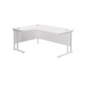 Jemini Radial Left Hand Cantilever Desk 1600x1200x730mm White/White KF807674 KF807674