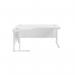 Jemini Radial Left Hand Cantilever Desk 1600x1200x730mm White/White KF807674 KF807674