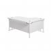 Jemini Radial Left Hand Cantilever Desk 1600x1200x730mm White/White KF807674 KF807674