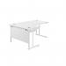 Jemini Radial Left Hand Cantilever Desk 1600x1200x730mm White/White KF807674 KF807674