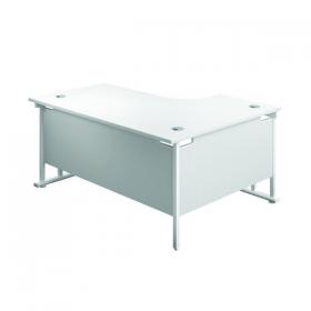 Jemini Radial Left Hand Cantilever Desk 1600x1200x730mm White/White KF807674 KF807674