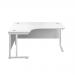 Jemini Radial Left Hand Cantilever Desk 1600x1200x730mm White/White KF807674 KF807674