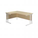 Jemini Radial Left Hand Cantilever Desk 1600x1200x730mm Maple/White KF807681 KF807681