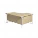 Jemini Radial Left Hand Cantilever Desk 1600x1200x730mm Maple/White KF807681 KF807681