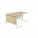 Jemini Radial Left Hand Cantilever Desk 1600x1200x730mm Maple/White KF807681 KF807681