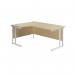 Jemini Radial Left Hand Cantilever Desk 1600x1200x730mm MapleWhite KF807681 KF807681