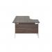 Jemini Radial Left Hand Cantilever Desk 1600x1200x730mm Dark Walnut/White KF807698 KF807698