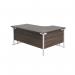 Jemini Radial Left Hand Cantilever Desk 1600x1200x730mm Dark Walnut/White KF807698 KF807698