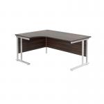 Jemini Radial Left Hand Cantilever Desk 1600x1200x730mm Dark WalnutWhite KF807698 KF807698