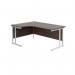 Jemini Radial Left Hand Cantilever Desk 1600x1200x730mm Dark WalnutWhite KF807698 KF807698