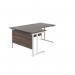 Jemini Radial Left Hand Cantilever Desk 1600x1200x730mm Dark WalnutWhite KF807698 KF807698