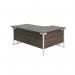 Jemini Radial Left Hand Cantilever Desk 1600x1200x730mm Dark WalnutWhite KF807698 KF807698