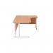 Jemini Radial Right Hand Cantilever Desk 1600x1200x730mm Beech/White KF807704 KF807704