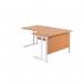 Jemini Radial Right Hand Cantilever Desk 1600x1200x730mm Beech/White KF807704 KF807704