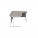 Jemini Radial Right Hand Cantilever Desk 1600x1200x730mm Grey Oak/White KF807711 KF807711