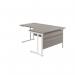 Jemini Radial Right Hand Cantilever Desk 1600x1200x730mm Grey Oak/White KF807711 KF807711