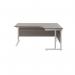 Jemini Radial Right Hand Cantilever Desk 1600x1200x730mm Grey Oak/White KF807711 KF807711