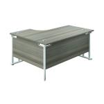 Jemini Radial Right Hand Cantilever Desk 1600x1200x730mm Grey Oak/White KF807711 KF807711
