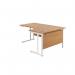 Jemini Radial Right Hand Cantilever Desk 1600x1200x730mm Nova Oak/White KF807728 KF807728