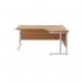 Jemini Radial Right Hand Cantilever Desk 1600x1200x730mm Nova Oak/White KF807728 KF807728