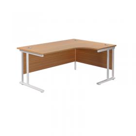 VOW Jemini Radial Right Hand Cantilever Desk 1600x1200x730mm Nova OakWhite KF807728 KF807728