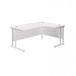 Jemini Radial Right Hand Cantilever Desk 1600x1200x730mm White/White KF807735 KF807735