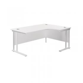 Jemini Radial Right Hand Cantilever Desk 1600x1200x730mm White/White KF807735 KF807735