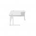 Jemini Radial Right Hand Cantilever Desk 1600x1200x730mm White/White KF807735 KF807735