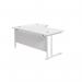 Jemini Radial Right Hand Cantilever Desk 1600x1200x730mm White/White KF807735 KF807735