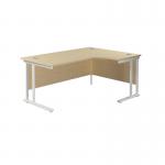 Jemini Radial Right Hand Cantilever Desk 1600x1200x730mm Maple/White KF807742 KF807742