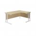 Jemini Radial Right Hand Cantilever Desk 1600x1200x730mm Maple/White KF807742 KF807742