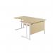 Jemini Radial Right Hand Cantilever Desk 1600x1200x730mm Maple/White KF807742 KF807742