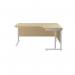 Jemini Radial Right Hand Cantilever Desk 1600x1200x730mm Maple/White KF807742 KF807742