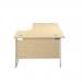 Jemini Radial Right Hand Cantilever Desk 1600x1200x730mm Maple/White KF807742 KF807742
