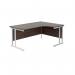 Jemini Radial Right Hand Cantilever Desk 1600x1200x730mm Dark Walnut/White KF807759 KF807759