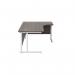 Jemini Radial Right Hand Cantilever Desk 1600x1200x730mm Dark Walnut/White KF807759 KF807759