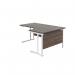 Jemini Radial Right Hand Cantilever Desk 1600x1200x730mm Dark Walnut/White KF807759 KF807759