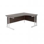 Jemini Radial Right Hand Cantilever Desk 1600x1200x730mm Dark WalnutWhite KF807759 KF807759