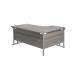 Jemini Radial Left Hand Cantilever Desk 1800x1200x730mm Grey OakSilver KF807773 KF807773