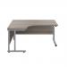 Jemini Radial Left Hand Cantilever Desk 1800x1200x730mm Grey Oak/Silver KF807773 KF807773