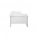 Jemini Radial Left Hand Cantilever Desk 1800x1200x730mm White/Silver KF807797 KF807797